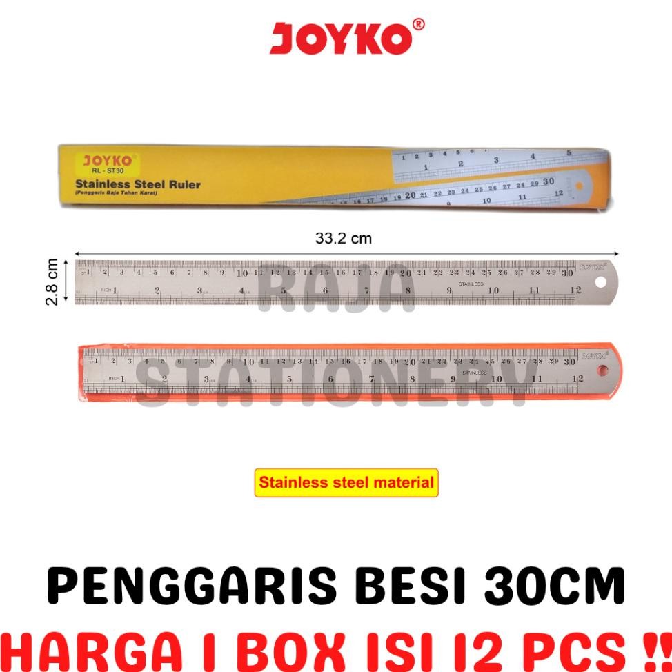 

Joyko Stainless Ruler 30Cm Penggaris Besi Joyko 30Cm Rlst30 Box Lusin 12Pcs