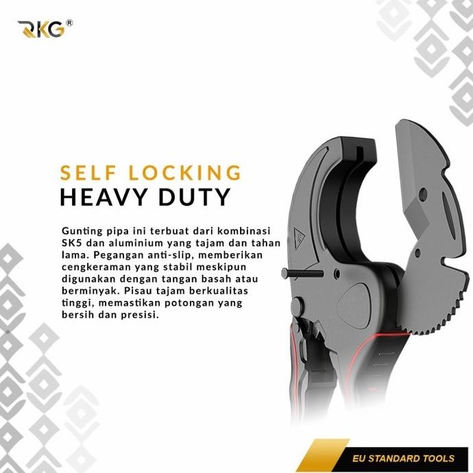 

Gunting Pipa PVC PPR Pipe Cutter Self Locking Heavy Duty Black 42 Mm