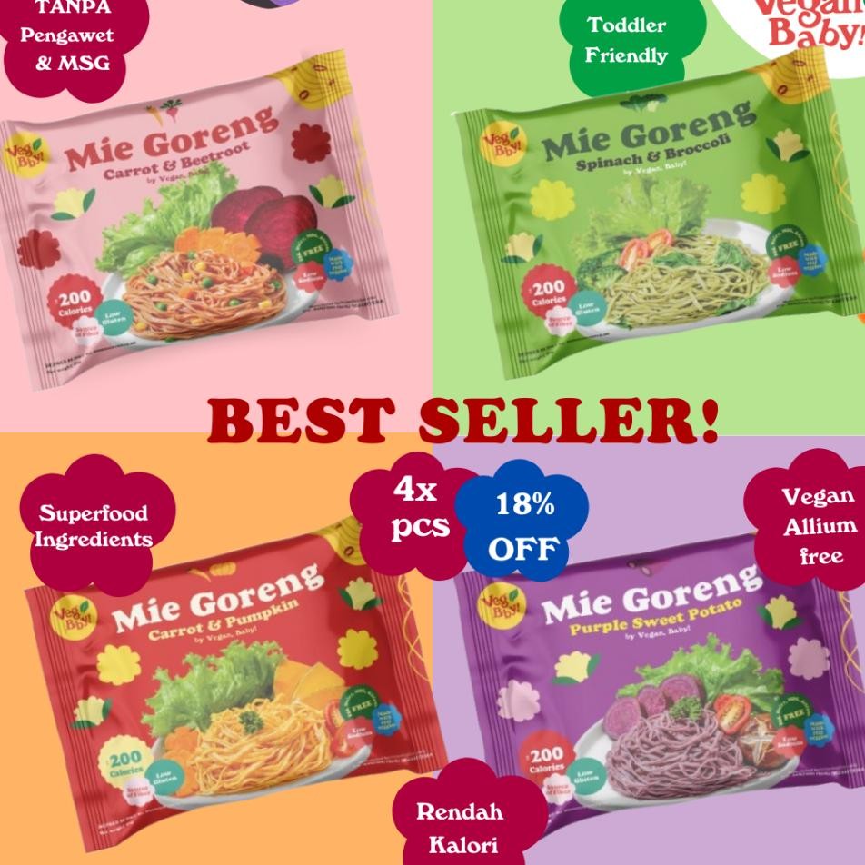 

Mix Rasa Vegan Baby Mie Goreng Mix Rendah Kal Sehat Bayam Brokoli Wortel Bit Wortel Pumpkin Ubi Ungu