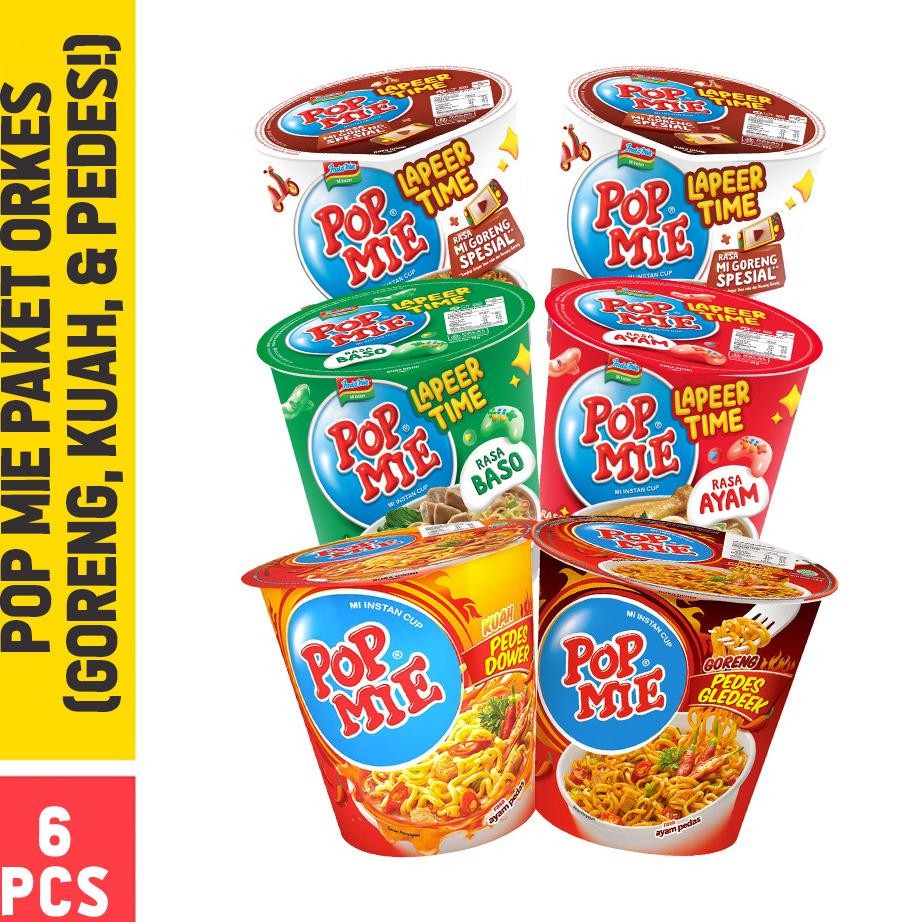 

6 Pcs Pop Mie Paket Orkes Goreng Kuah Pedes 75 Gr