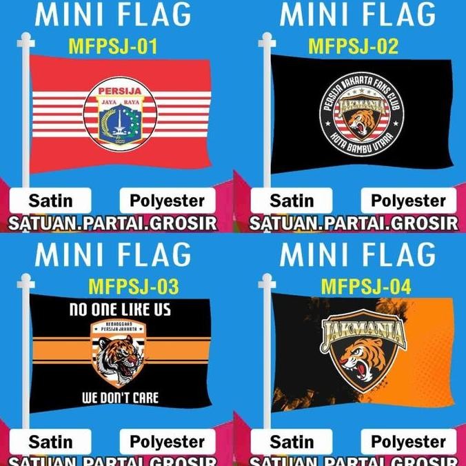 Sale Mini Flag Persija /Bendera Persija /Cetak Bendera Custom Full Printing