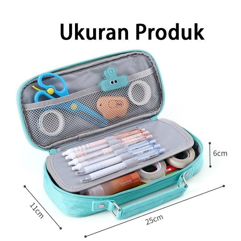 

Uk-12 Besar Kotak Pensil Lima Lapis Alat Tulis Tempat Pensil Berkapasitas Besar Multifunction Terbuka Ganda Pensil Kantong Pen Double Layer Pen Bag Tas Uk-12