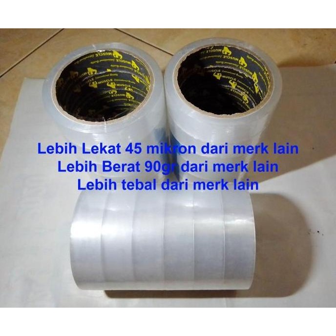 

New Stock !!! Lakban Muscle Dan Matstone 24Mm X 90 Yard Clear Lakban Bening
