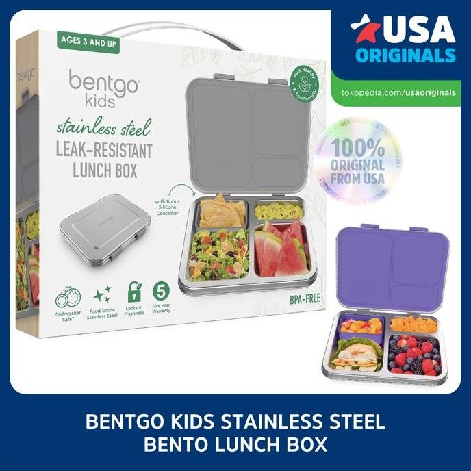 BENTGO KIDS LUNCH BOX STAINLESS STEEL LEAK RESISTANT KOTAK MAKAN ANAK