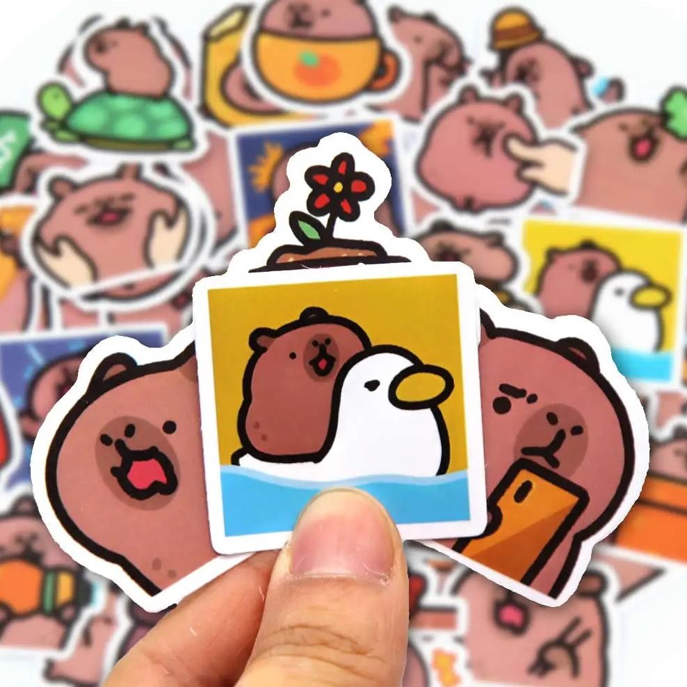 

10/50/100Pcs Capybaras Stickers Cartoon Cute Decals Toy Stationery Guitar Phone Bicycle Laptop Luggage Car Graffiti Kids Sticker