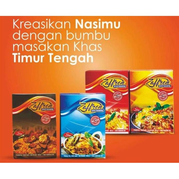 

JH8 BUMBU BUBUK ZAFFRONA 100gram Instant Nasi Biryani Kabuli Mandhi Kabsa Praktis zafron zaffron Spices