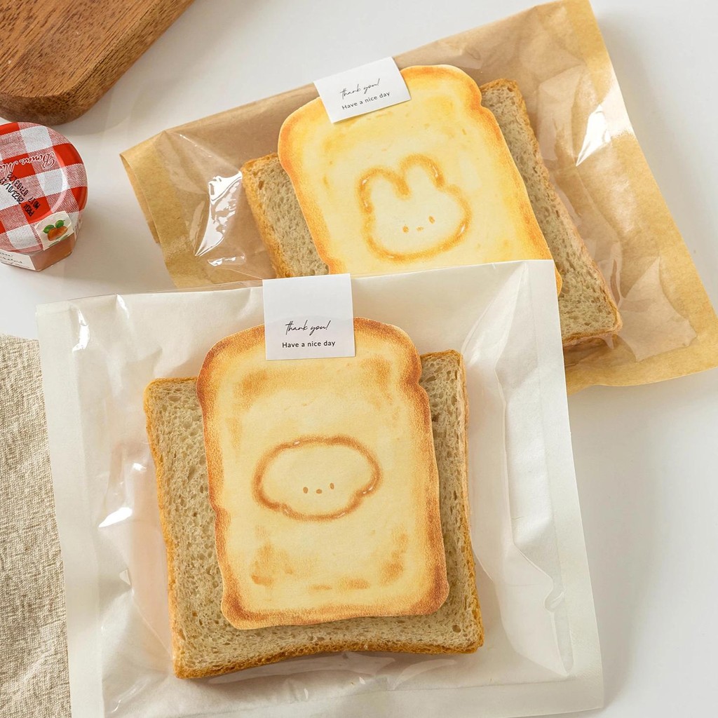 

Cute Toast Non-Sticky Note Hand-Painted Bread Toast Student Message-Leaving Memo Note M5 Loose Spiral Notebook Material Paper