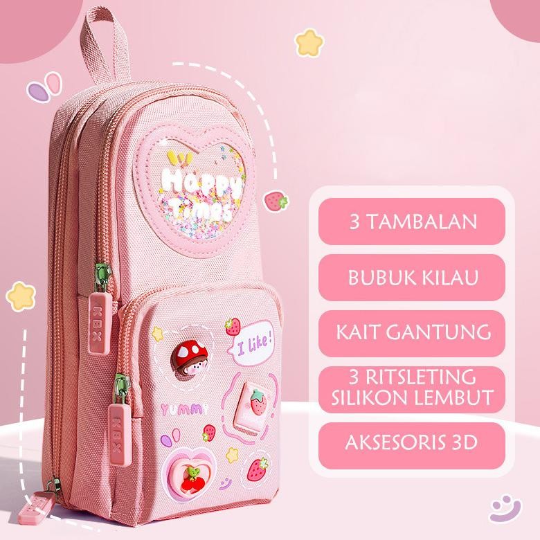 

Sd83 3 Lapisan 6 Grid Tempat Pensil Kartun Besar Tempat Pensil Gaya Kartun Dekoratif Berkarakter Gemerlap Sd83