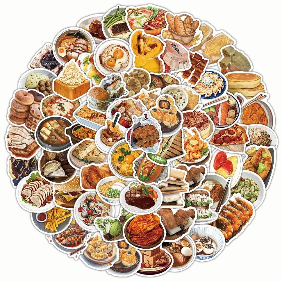 

100Pcs Cartoon Cute Cartoon Delicious Food Graffiti Stickers For Bicycle Hand Account Pencil Case Decals Lanlanstickersworld