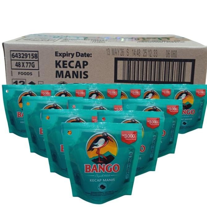 

JH8 1 Dus 48 Pouch Kecap Bango 77g 3000an - Kedelai Hitam Berkualitas untuk Semur, Tumis, Nasi Goreng, dan Cocolan - Manis