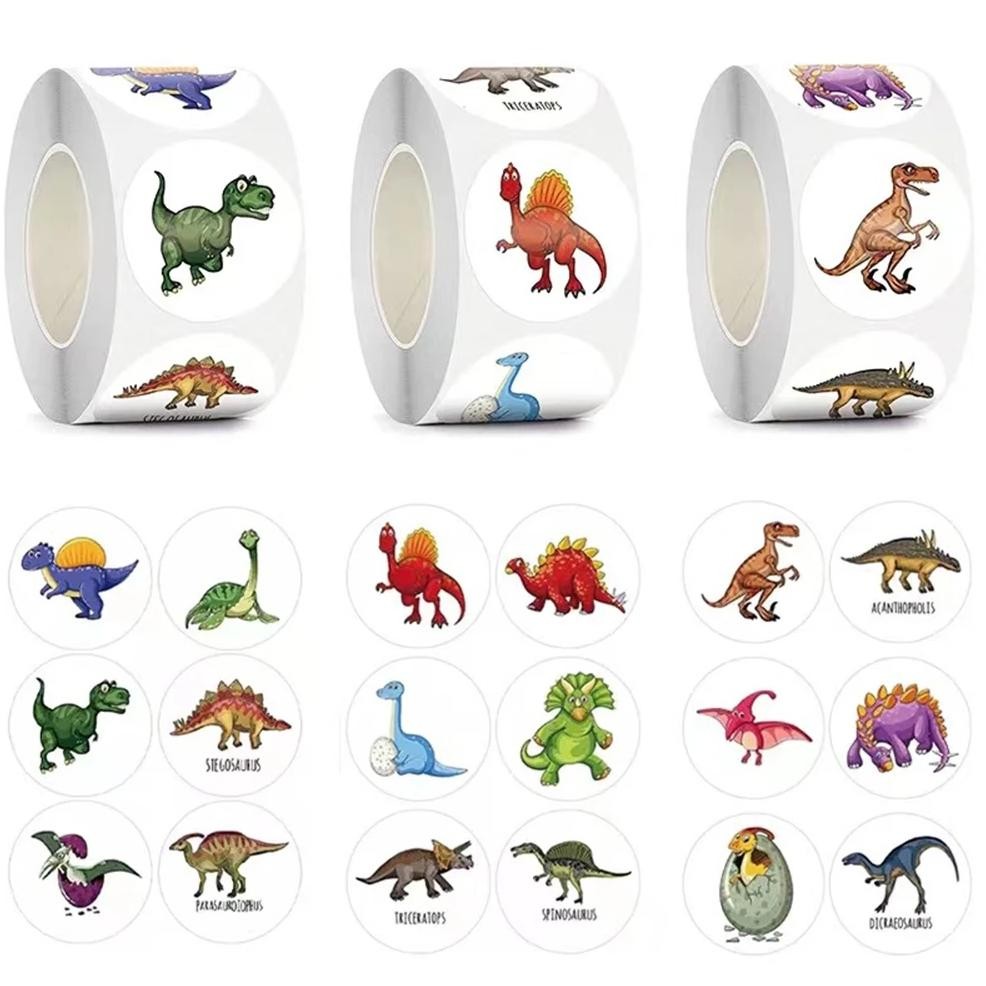 

50-500Pcs Cute Animal Dinosaur Stickers For Kids 1 Inch Boy Toy Game Stickers Birthday Classroom Party Reward Decoration