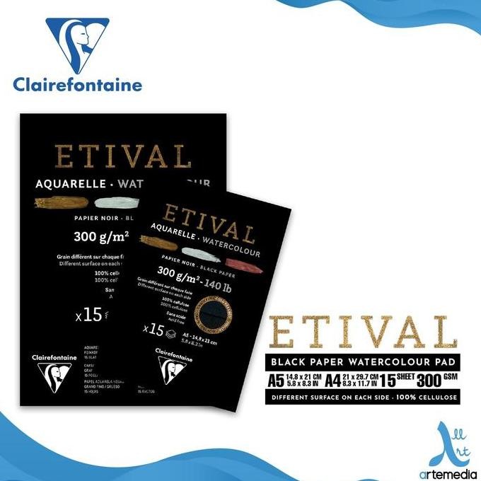 

Sale Clairefontaine Etival Watercolor Black Paper Pad