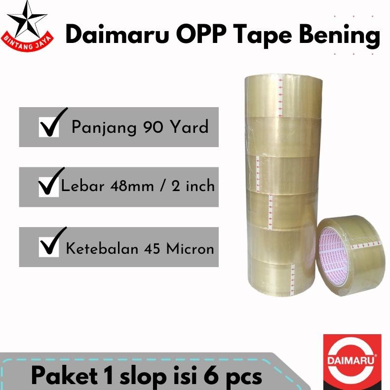 

Heatshrin [Paket Best 1 Slop Isi 6Pcs] Ori Daimaru Opp Lakban Bening 48 Mm X 90 Yard (Lakban Bening 2" (6 Pcs) Fn-56