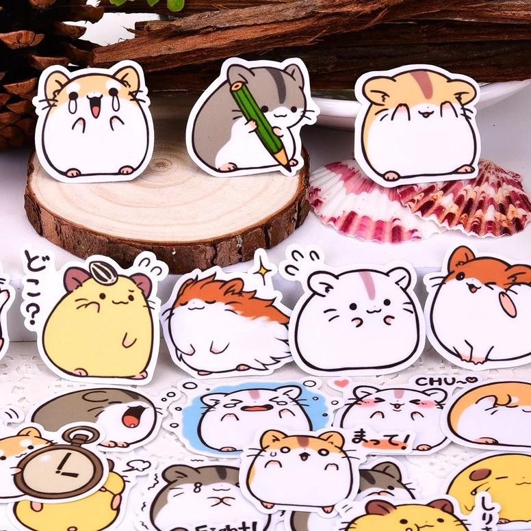 

40Pcs Creative Kawaii Cute Cartoon Little Hamster Scrapbooking Stickers /Decorative Sticker /Diy Craft Photo Albums/Children