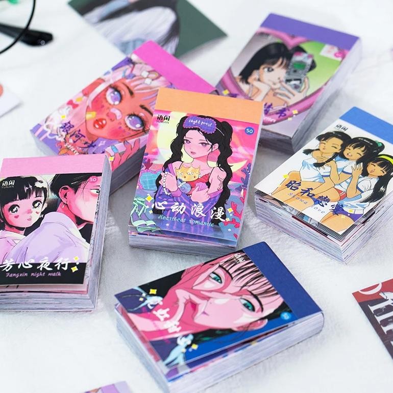 

Yoofun 50Pcs Kawaii Stickers Japanese Washi Paper Sticker Cartoon Sticker For Scrapbooking Journals Cute Stationery