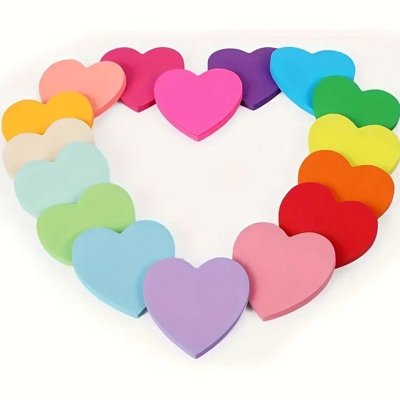 

Star Love Shaped Notes, Colored Sticky Paper Information Index Stickers, Cute Memos, Colored Self-Adhesive Notes