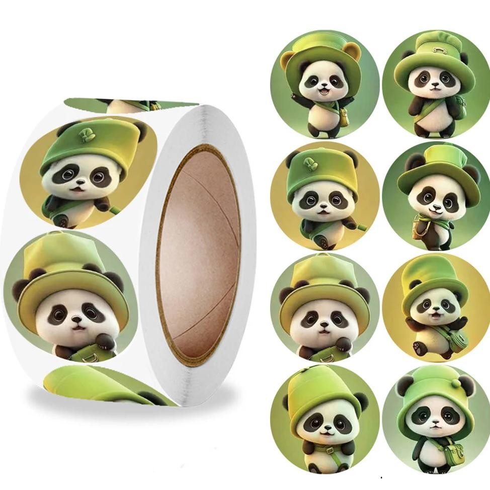

100-500Pcs Cute Reward Sticker Animal Panda Label Stickers For Envelope Encourage Stationery Stickers