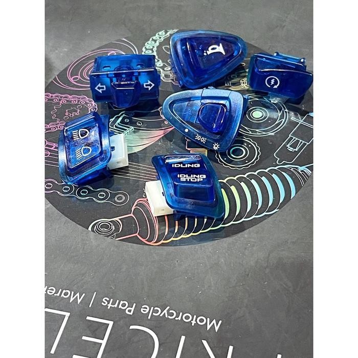 Pe [1Set: 6Pc] Saklar Set Variasi Beat Fi Warna Transparan Tombol Set Warna Aksesoris Motor Honda Va