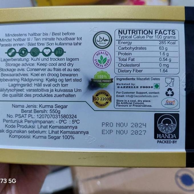 

JH8 Kurma Bam Black Diamond Kurma Anggur Tamara Barari 550gr 550 gr