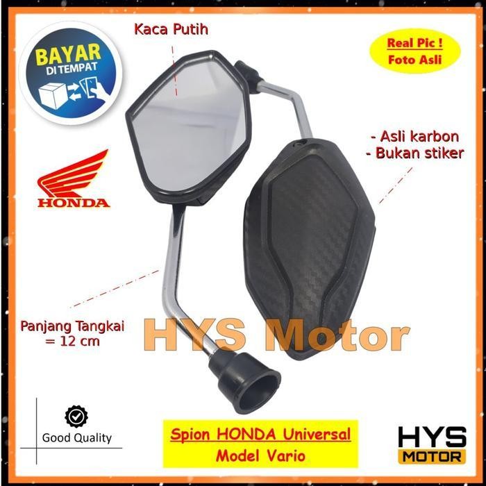 Pe Spion Karbon Honda Model Vario 150 Tangkai Pendek 12 Cm - Variasi Aksesoris Kaca Spion Sepion Mot