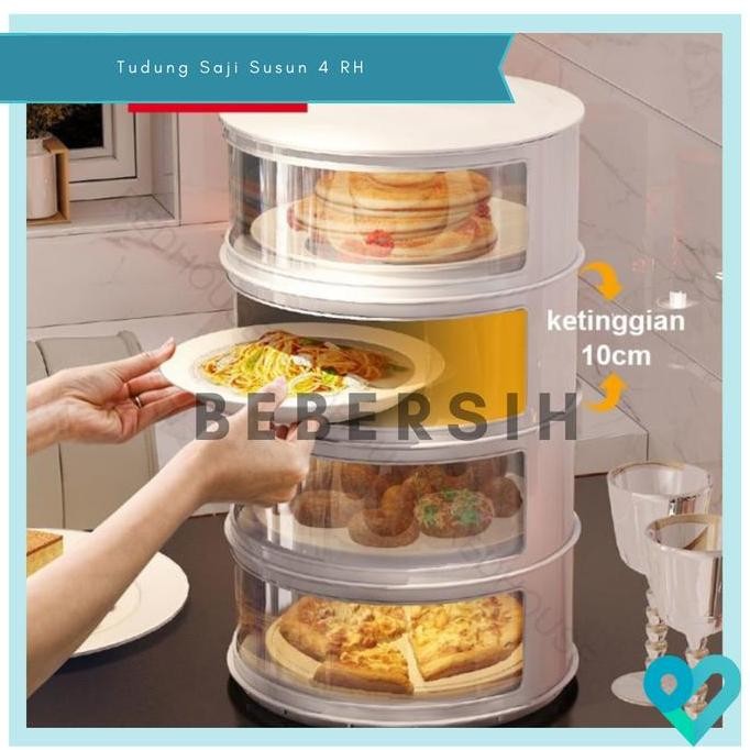 NEW Tudung Saji Susun 4 Redhouse/Rak Susun Makanan