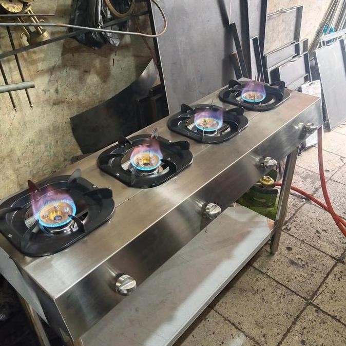 Murah Kompor Gas 4 Tungku Custom Full Stainless