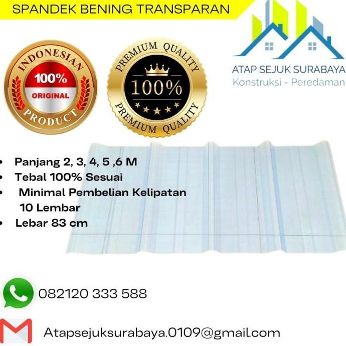 [Expert] Atap Spandek Bening Transparan tebal 1,1mm PET