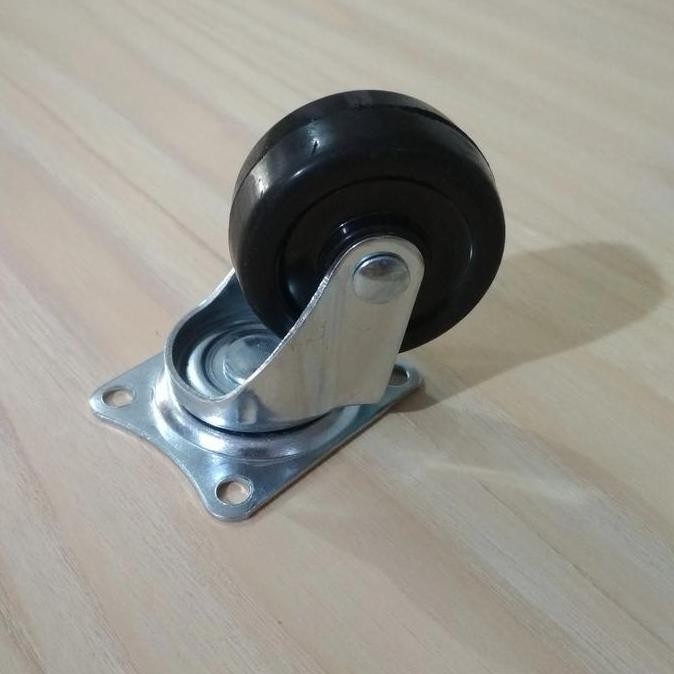 Roda Karet Hitam 2" Hidup Roda Etalase Kursi Ranjang Lemari