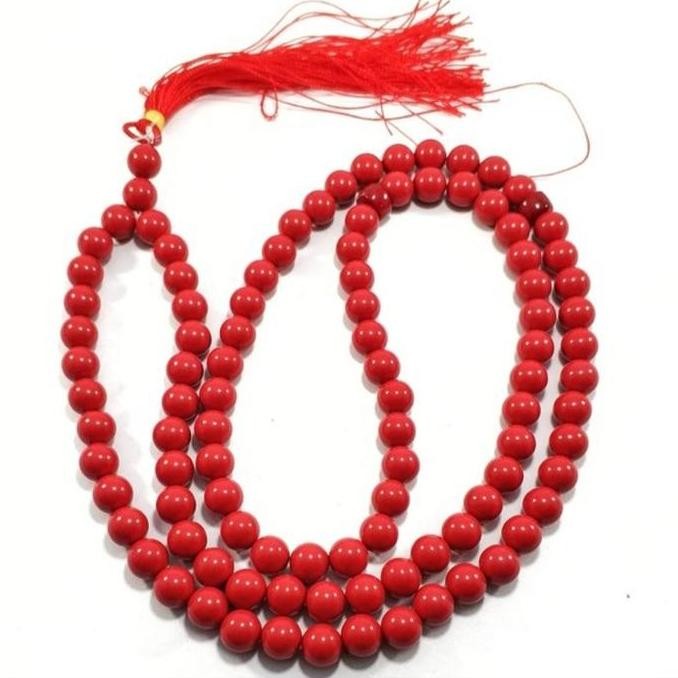 HOT SALE Tasbih Batu Red Marjan Asli 99Butir 8mm