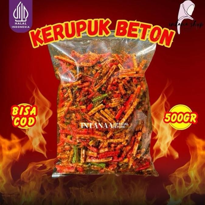 

Kerupuk jaat pedas daun jeruk krupuk seblak beton pedas 500gr