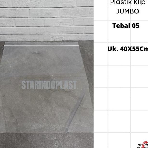 Plastik Klip Jumbo Uk 40X55 Cm Ziplo Bening Besar Tebal 0.5