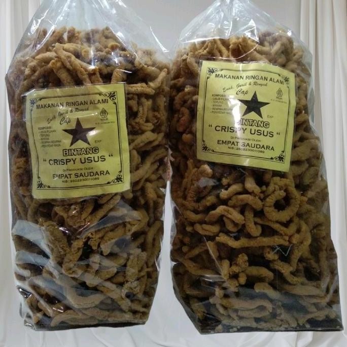 

500 GRAM ~ KRIPIK USUS AYAM CRYSPI KEMASAN GURIH RENYAH KRAUK Crispy Food