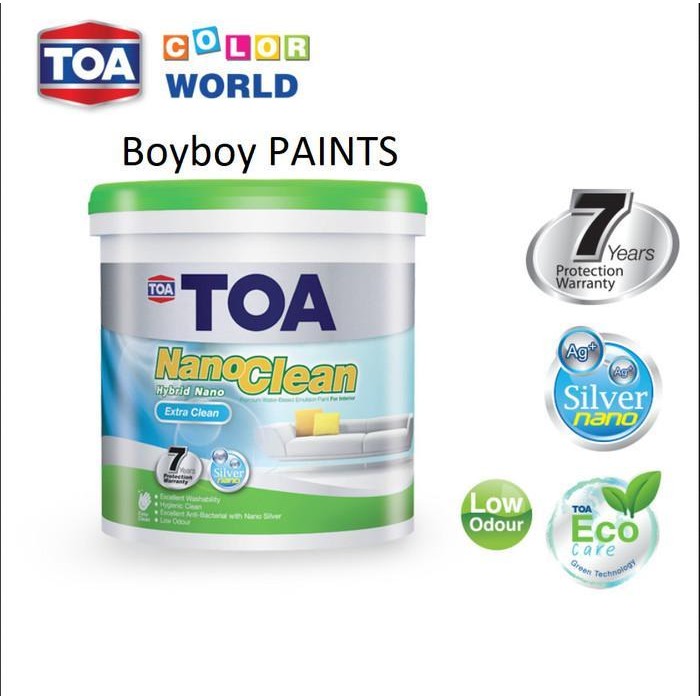 Cat Tembok Interior Toa Nanoclean Extra Clean Putih (2.5 Liter) Gratis Ongkir