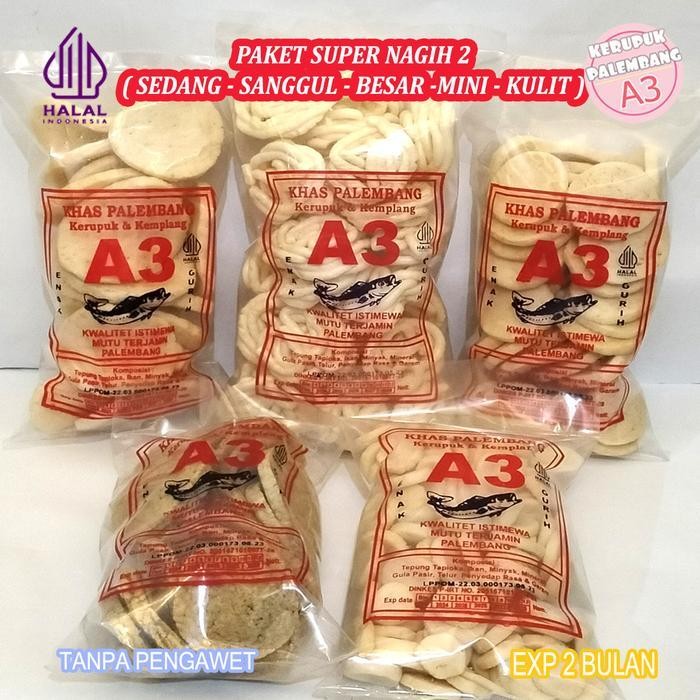 

Paket Kerupuk 5 Bungkus Super Nagih2 Sedang Besar Mini Kulit Sanggul A3 Palembang