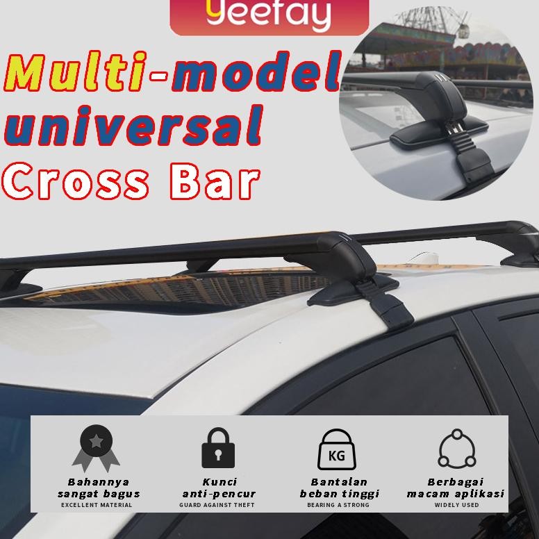 Ready&Garansi2PCS Cross Bar Sport Rack Cross Pemasangan Snap-on(Dengan kunci) Rak Atap Rak Sepeda Ba