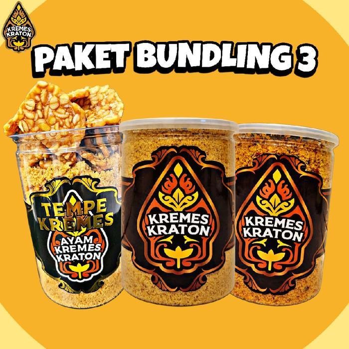 

Paket Bundling 3Kremes (Original, Pedas Daun Jeruk, Tempe) "Kremes Kraton