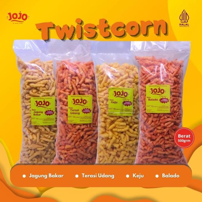 

{JRD SNACK} 2 BUNGKUS x500gram TWISTCORN SNACK JAGUNG 4 RASA ( jagung bakar, balado, keju manis dan udang trasi ) @500g