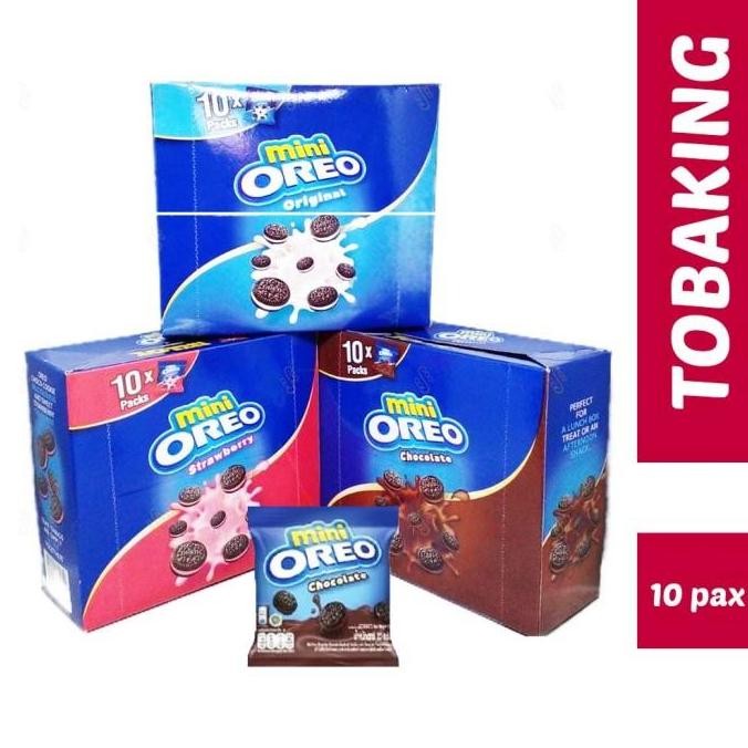 

Oreo Mini Box isi 10 Original Chocolate Strawberry Biskuit Krim HALAL
