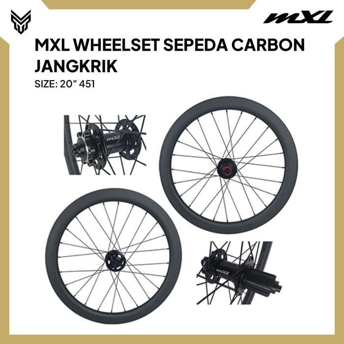 Mxl Wheelset Sepeda 16" 349 & 20" 451 Carbon Velg Roda Set Bike Original Dan Terpercaya