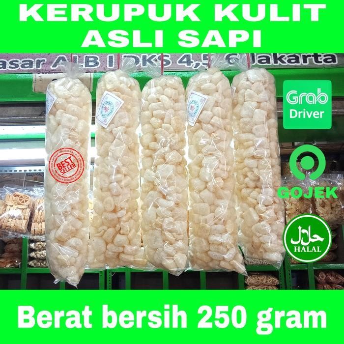 

Kerupuk Kulit Sapi Asli Rasa Asin Kiloan Murah Cemilan 250 Gram
