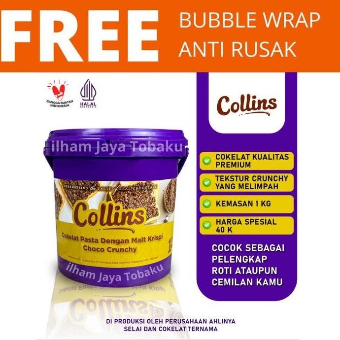 

JATIM - SURABAYA Collins Choco Crunchy 1kg / Selai Collins coklat crunchy Viral