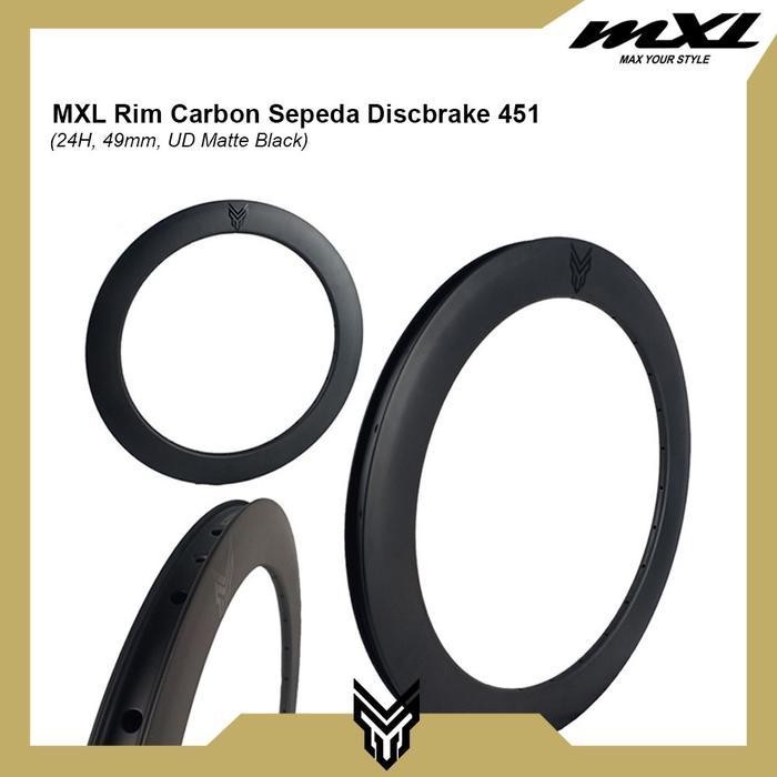 Mxl Rims Sepeda Lipat Carbon Discbrake 20 451 24H 49Mm Velg Sepeda Original Dan Terpercaya
