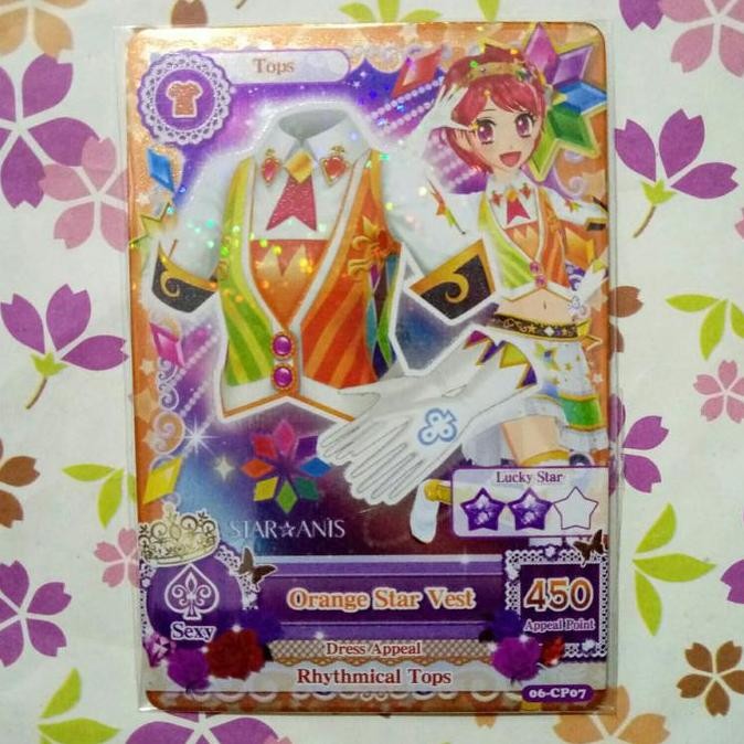 Sale Aikatsu Cp Tops Star Anis Orange Star Vest Kaede Versi 6