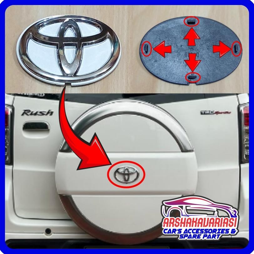 Emblem Logo Cover Tutup Ban Serep Toyota Rush Kaki 4 2006-2014 AST