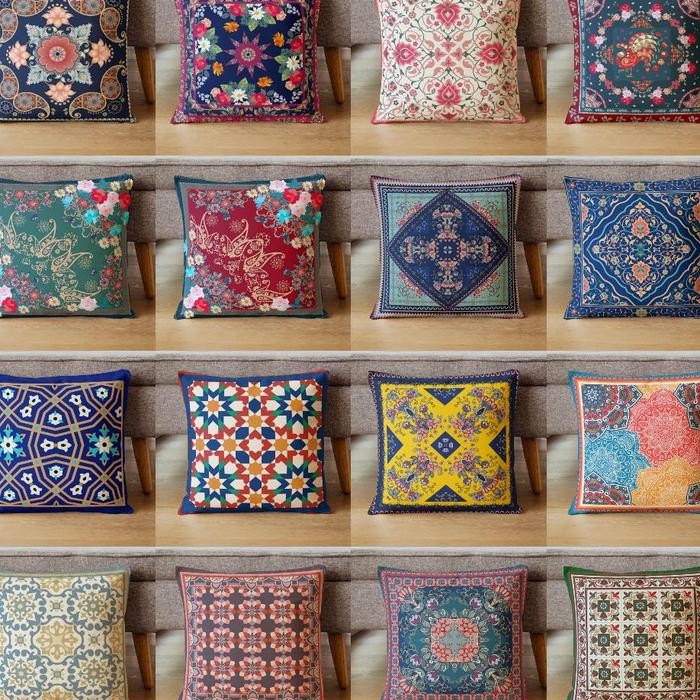 SARUNG BANTAL SOFA PRINT MOTIF TURKISH TILE UBIN TURKEY ARABIC MAROKO