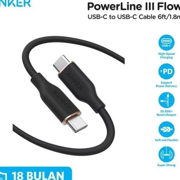 Anker Kabel Charger Poweriii Flow Type C To Type C 3Ft