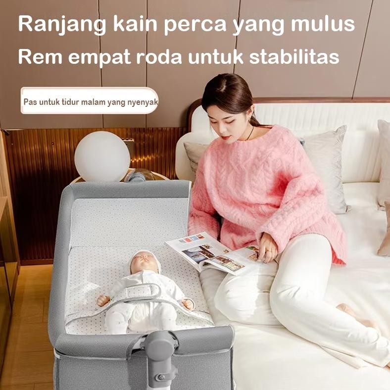 [Tinggi dapat disesuaikan]Box Bayi Tempat tidur bayi portabel travel cot bassinet lipat tempat tidur