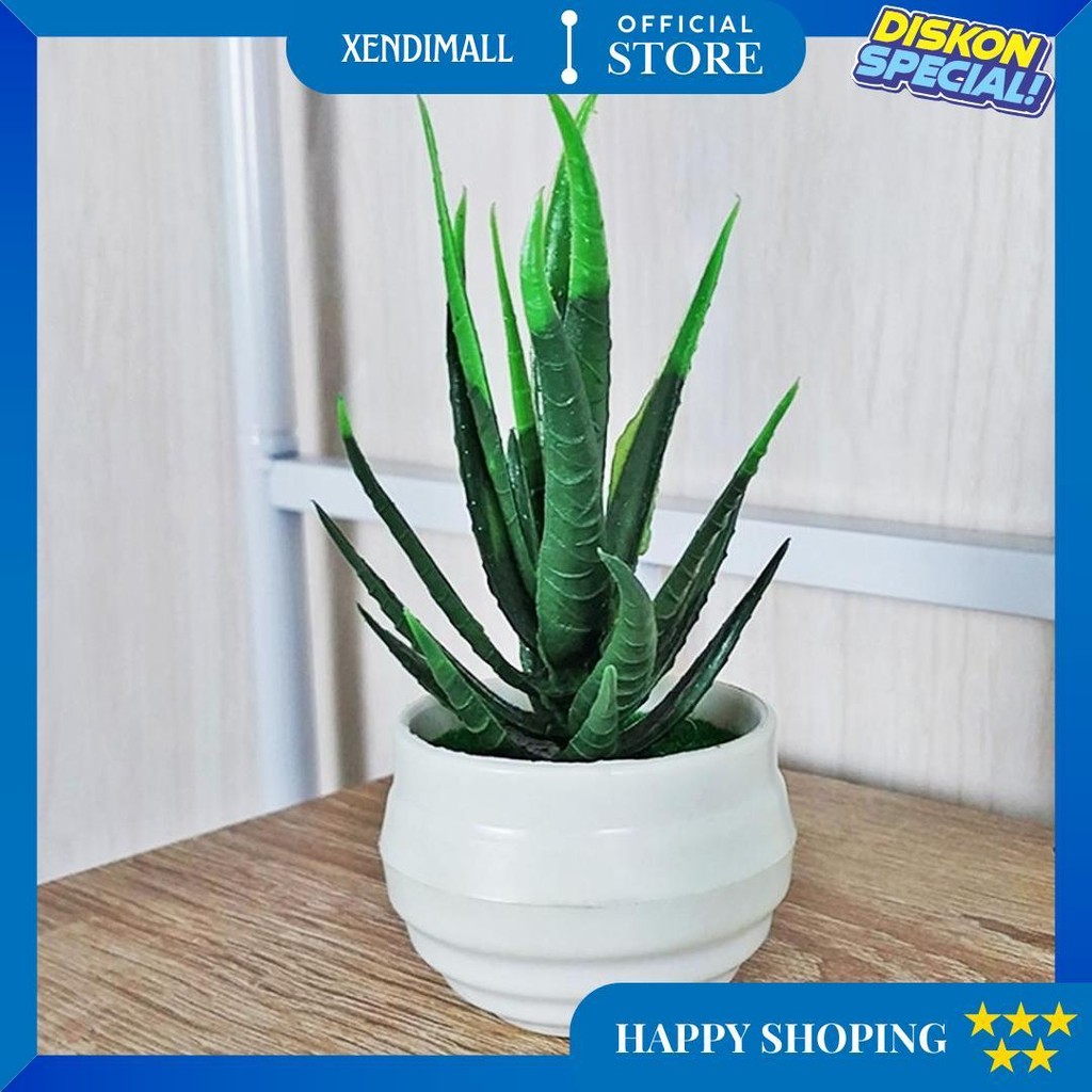 Tanaman Hias Plastik Pot Bunga Daun Lidah Buaya Mini Artificial Import Ornamen Dekorasi Rumah Murah 