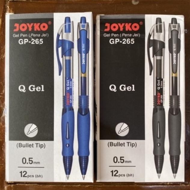 

( 12 pcs ) Gel Pen Qgel / Pena Gel GP-265 Q Gel hitam dan biru Joyko DiM