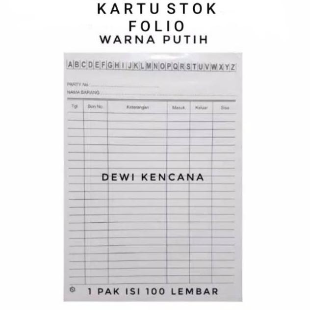 

KARTU STOK BARANG / Kartu Stok ukuran FOLIO (F4) / Kartu Daftar Barang DiM